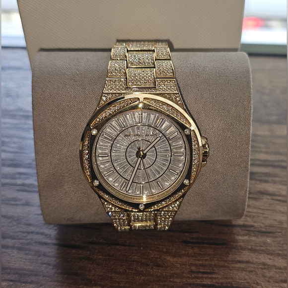 Michael Kors Jewelry - Michael Kors Women's Oversized Lennox Pave Gold-Tone Stainless Steel WatchMK6991